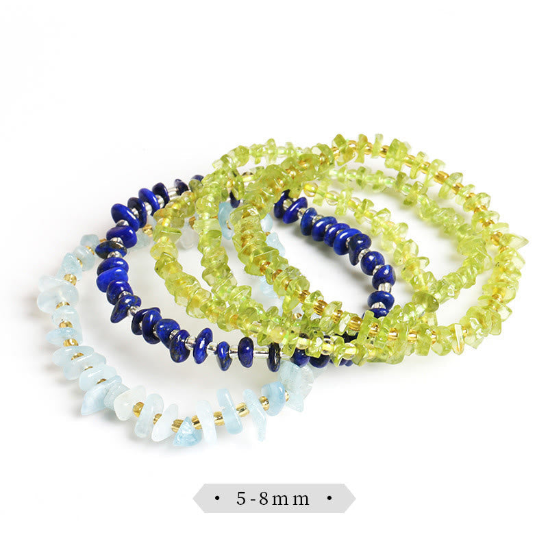 Wear FengShui Natural Irregular Shape Stone Crystal Meditation Balance Bracelet