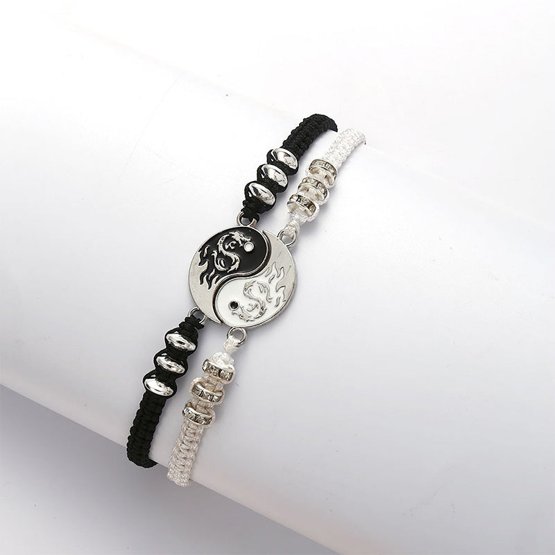 Wear FengShui 2pcs Yin Yang Dragon Couple Bracelet