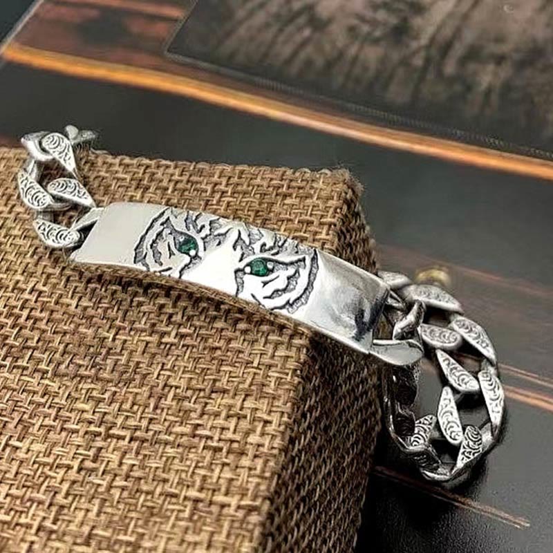 Wear FengShui Tiger Tang Dynasty Flower Design Copper Luck Chain Bracelet