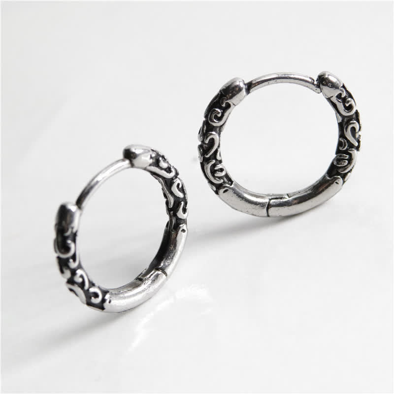 Wear FengShui Viking Celtic Hoop Titanium Steel Balance Earrings