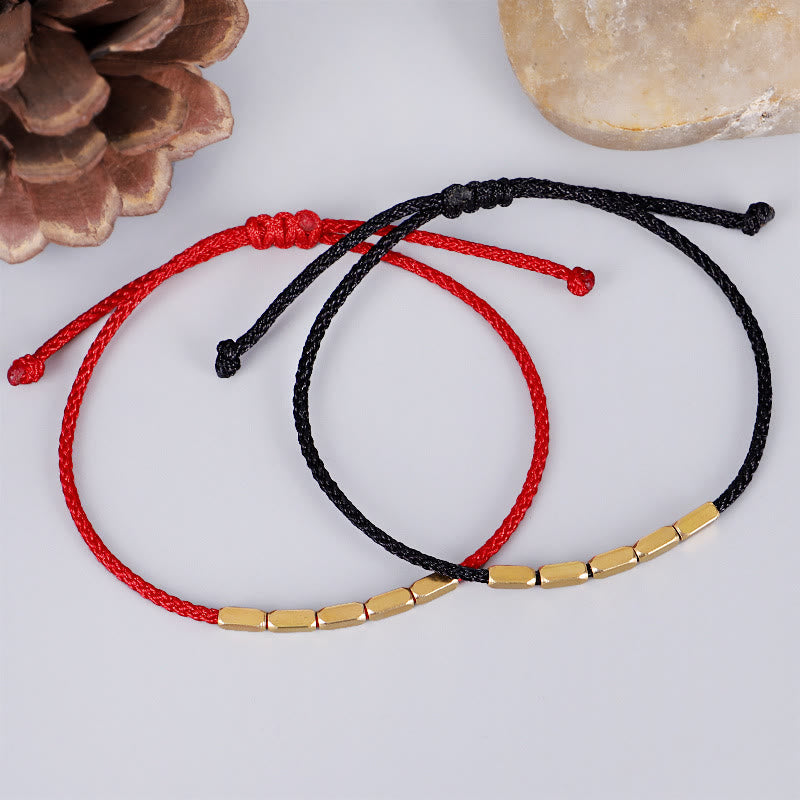 Wear FengShui Handcrafted Copper Bead Protection Braided String Bracelet