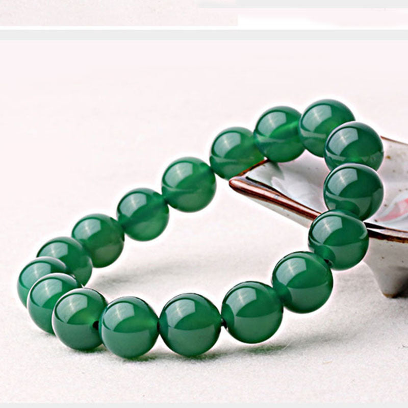 Wear FengShui Natural Green Agate Support Bracelet