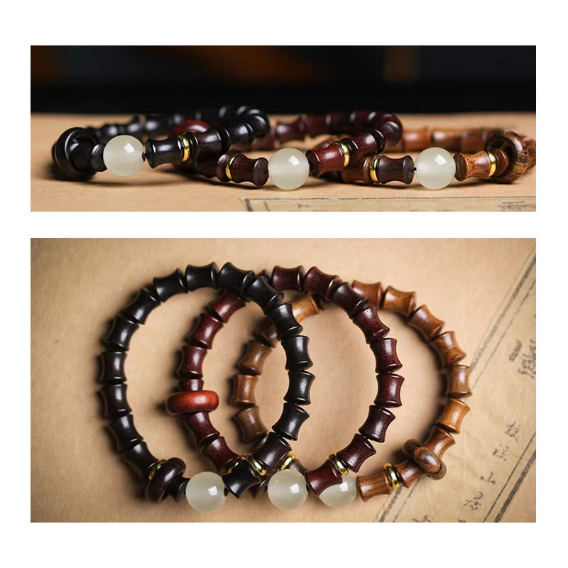 Wear FengShui Ebony Green Sandalwood Black Rosewood Bamboo Peace Bracelet