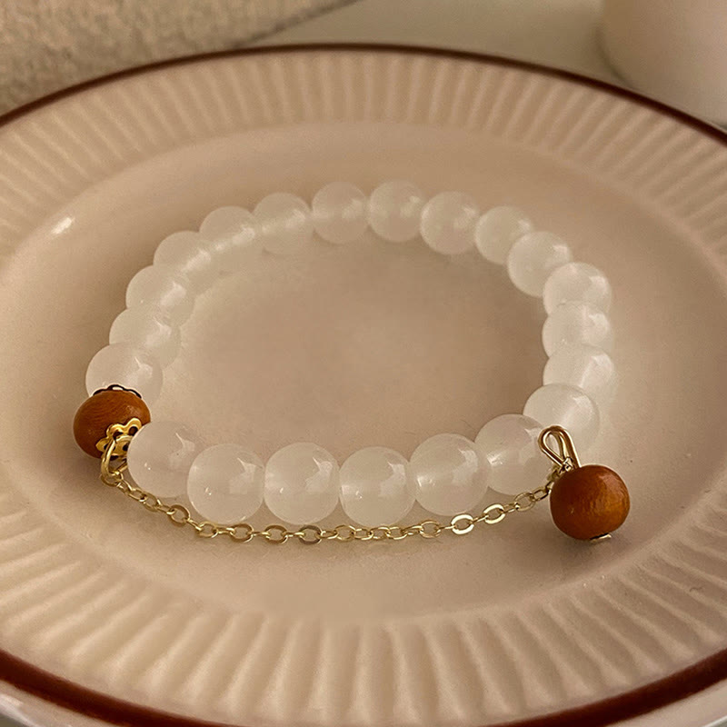 Wear FengShui Sandalwood Cat's Eye Fu Character Charm Protection Bracelet