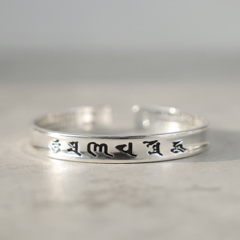 Wear FengShui Tibetan Mantra White Copper Bracelet
