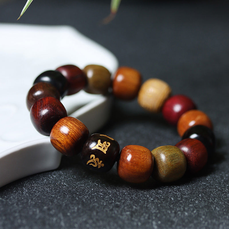 Wear FengShui Tibet Various Wood Om Mani Padme Hum Purity Bracelet
