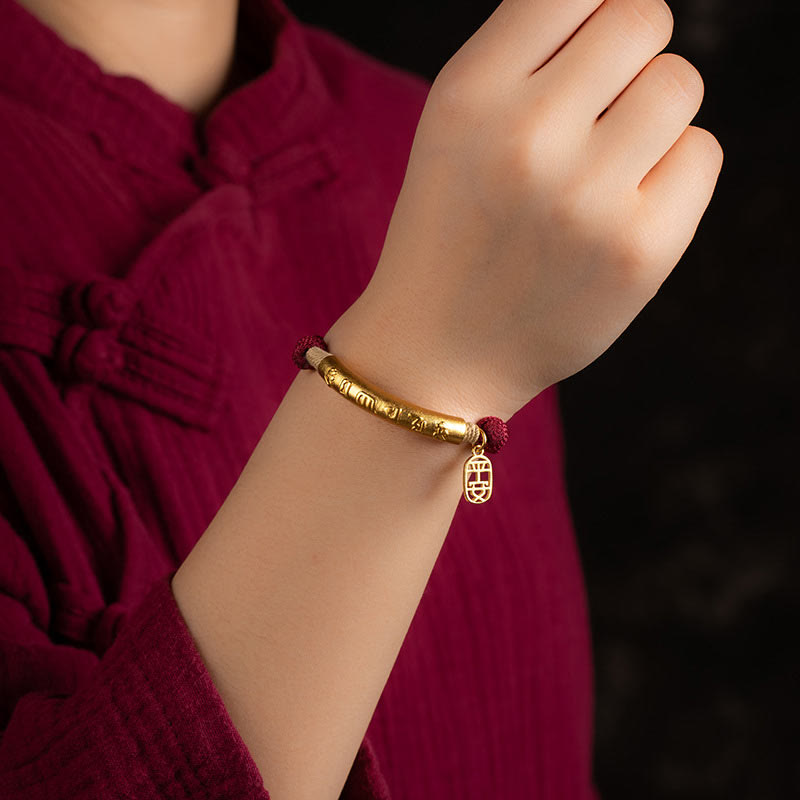 Wear FengShui 999 Sterling Silver Tibet Handmade Om Mani Padme Hum Fu Character TopRank Character Luck Braided Bracelet