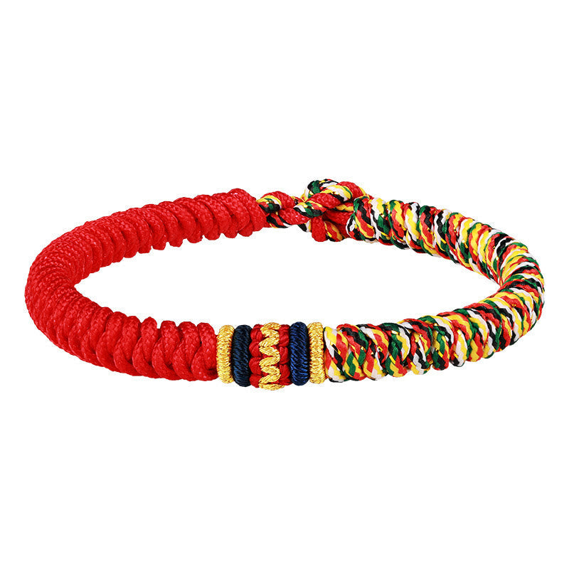 Wear FengShui Tibetan Handmade Multicolored Thread King Kong Knot Strength Braid String Bracelet