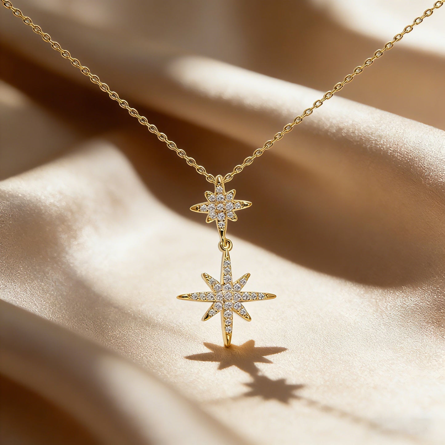 925 Sterling Silver CZ Star of David Necklace