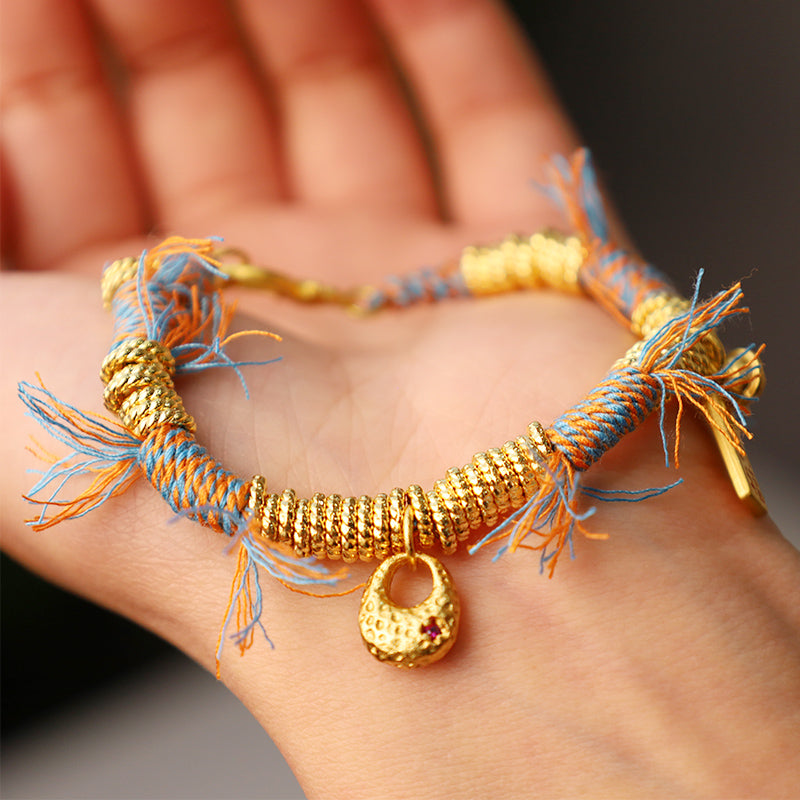 Wear FengShui Handmade Tibetan Lucky Fortune Multicolored Rope Braid Bracelet