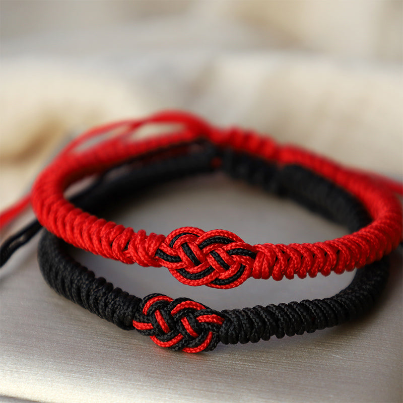 Wear FengShui 2Pcs Tibetan Luck Chinese Knot Protection String Bracelet