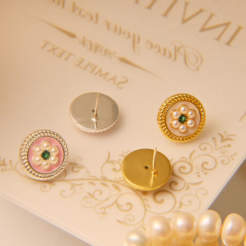 Wear FengShui Enamel Flower Luck Earrings