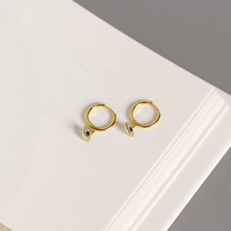 Wear FengShui 925 Sterling Silver Evil Eye Blessing Protection Stud Earrings