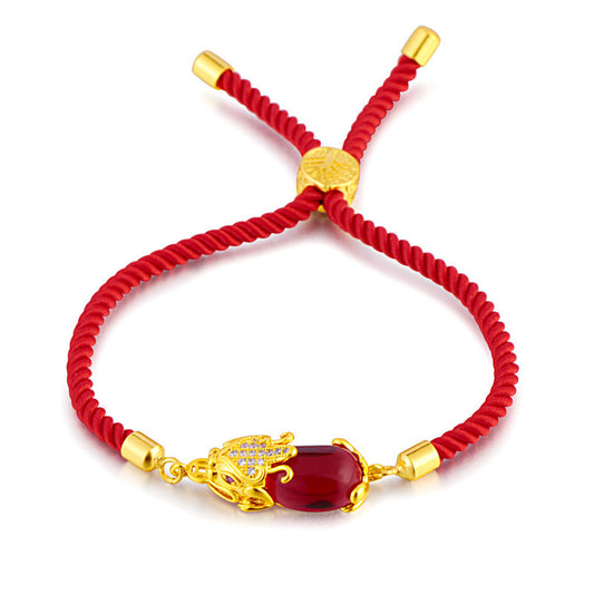 Wear FengShui Wealth Attractor Red Agate Pixiu Red String Bracelet
