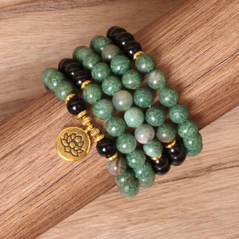 Wear FengShui 108 Beads Natural Agate Mala Healing Bracelet