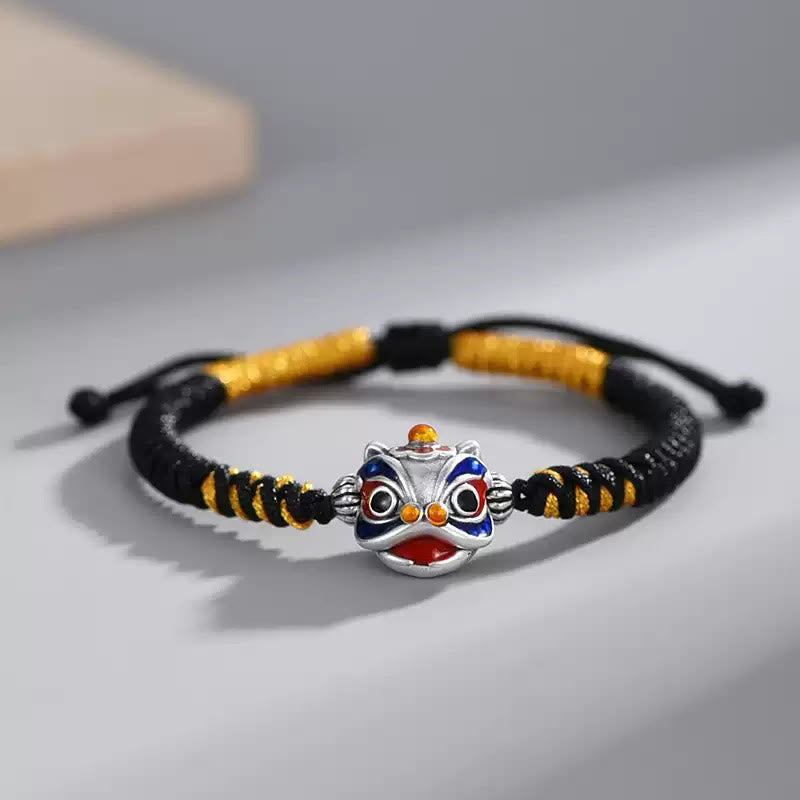 Wear FengShui Handmade Dancing Lion Luck Braided String Bracelet