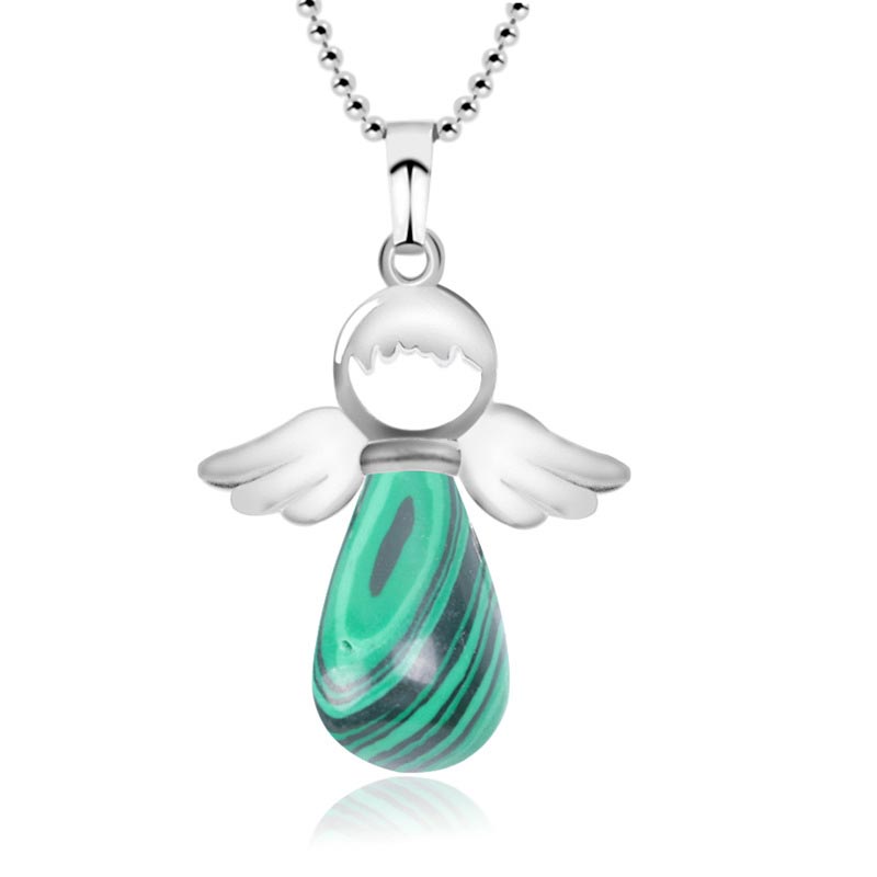 Wear FengShui Little Angel Wings Natural Crystal Luck Necklace Pendant