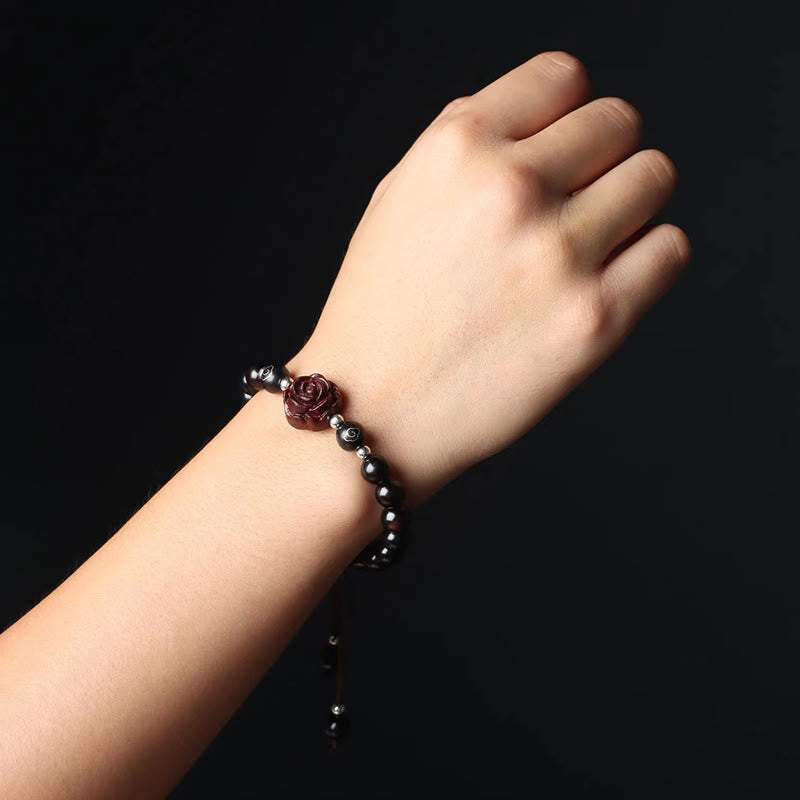 Wear FengShui Small Leaf Red Sandalwood Sooth Bracelet