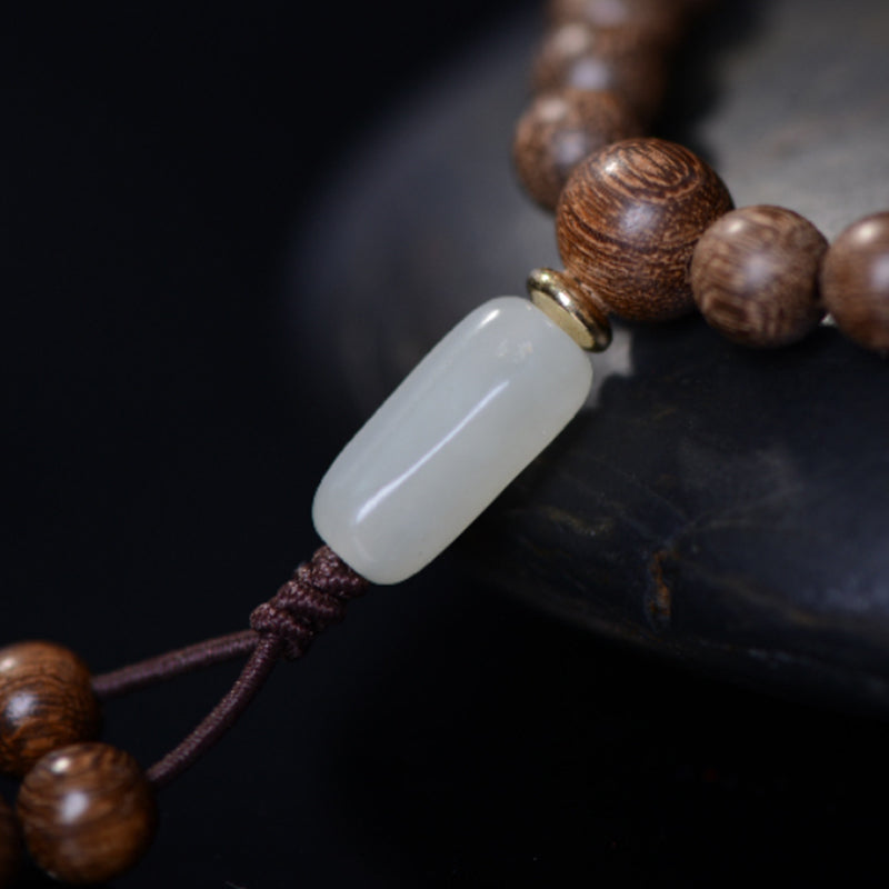 Wear FengShui 108 Mala Beads Rosewood Jade Calm Bracelet