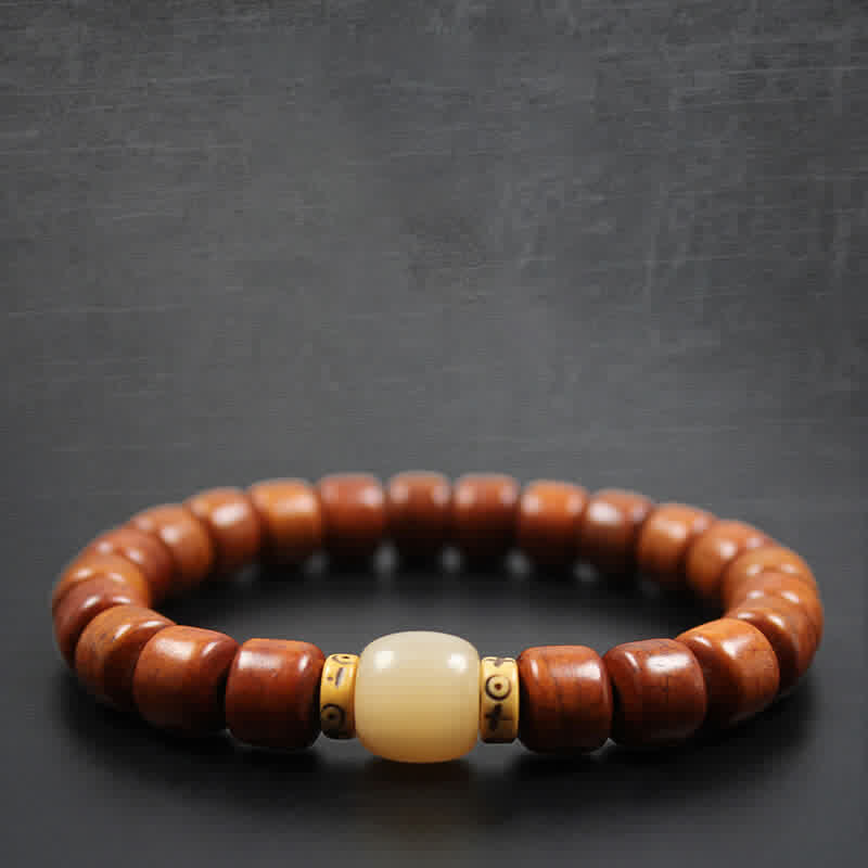 Wear FengShui Tibetan Bone Beads Om Mani Padme Hum Strength Bracelet