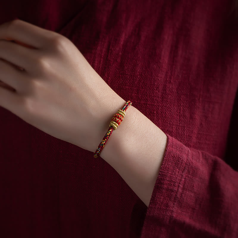 Wear FengShui Tibet Handmade Chinese Zodiac Natal Buddha Luck Strength Braided String Bracelet