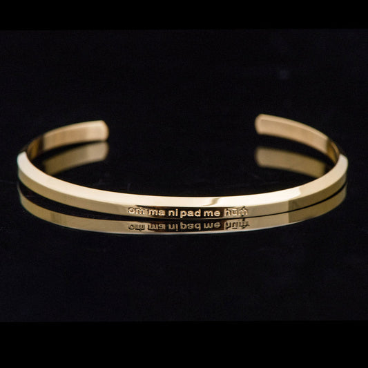 Wear FengShui Six True Words Engraving Titanium Steel Blessing Protection Bracelet