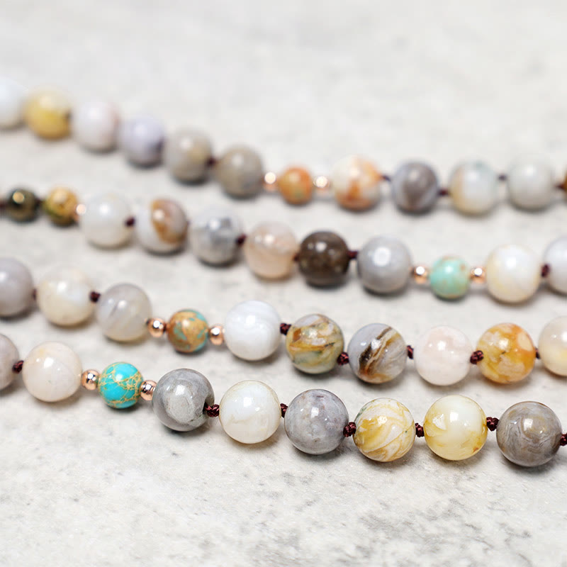 Wear FengShui Natural Ocean Picasso Jasper Beaded Healing Neckace