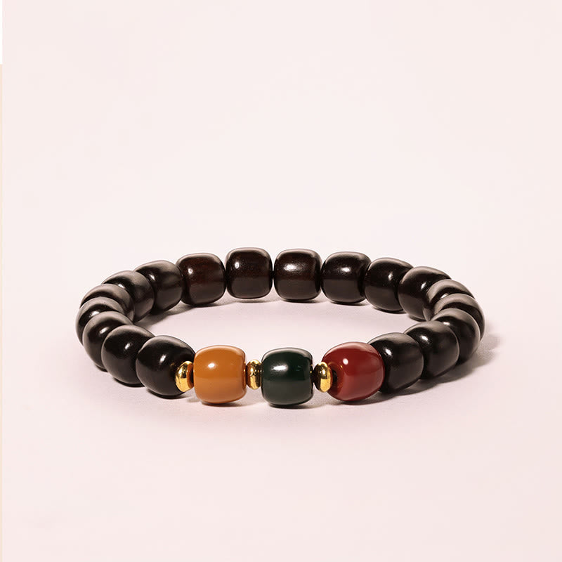 Wear FengShui Ebony Wood Rosewood Peace Balance Bracelet