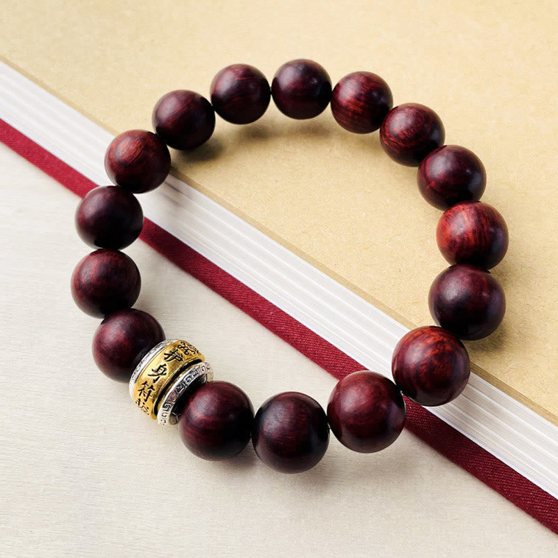Wear FengShui Small Leaf Red Sandalwood Amulet Protection Bracelet