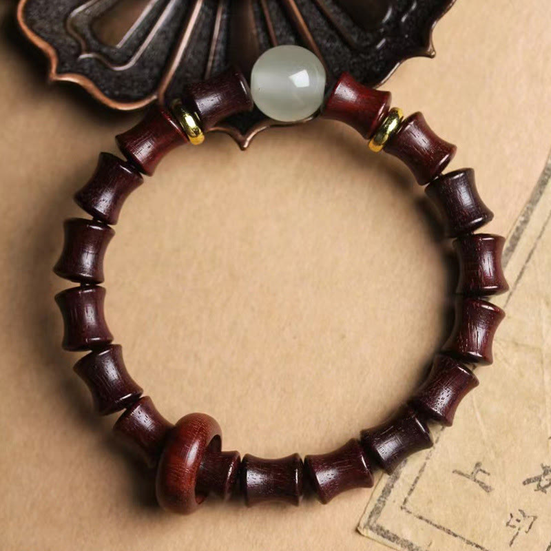 Wear FengShui Ebony Green Sandalwood Black Rosewood Bamboo Peace Bracelet
