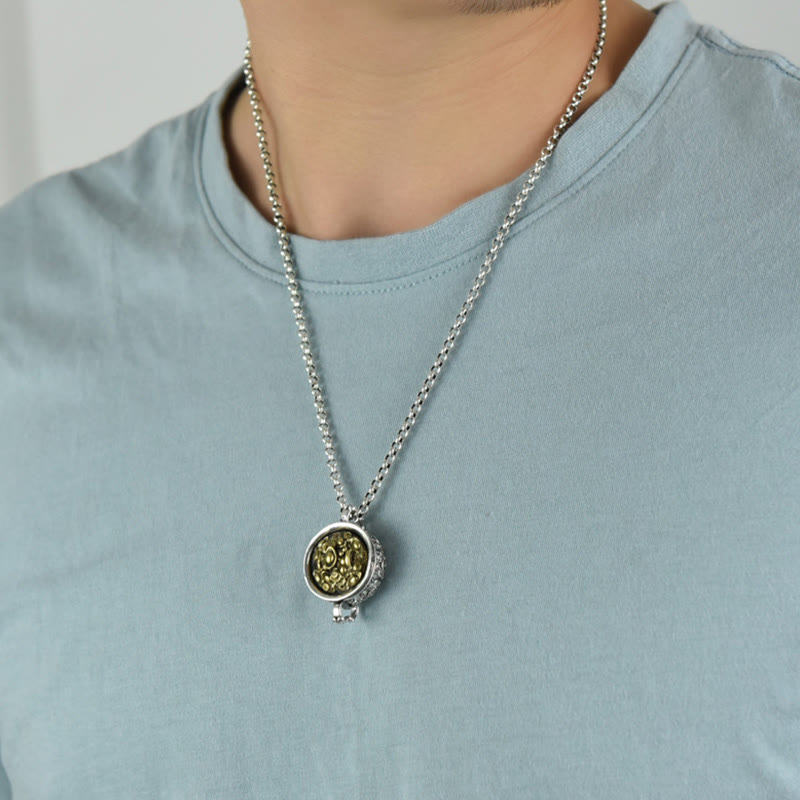 Wear FengShui Treasure Bowl Copper Coin Ingots Wealth Necklace Pendant