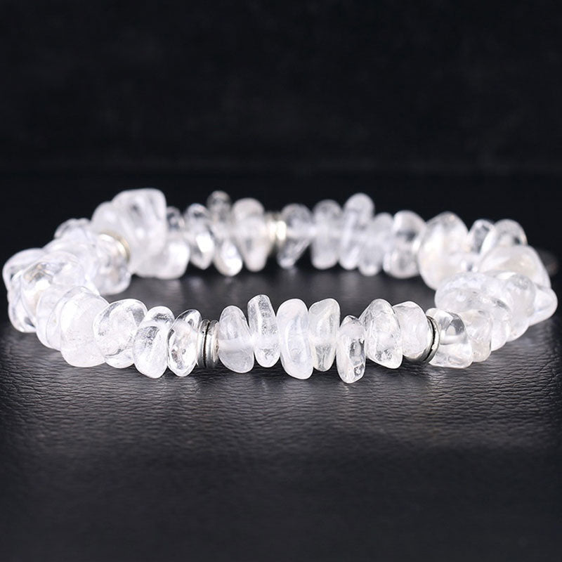 Wear FengShui Natural White Crystal Lotus Healing Bracelet