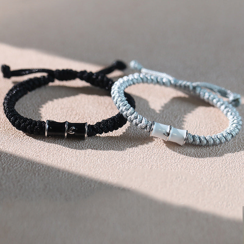 Wear FengShui Bamboo Pattern Healing Couple Rope Bracelet