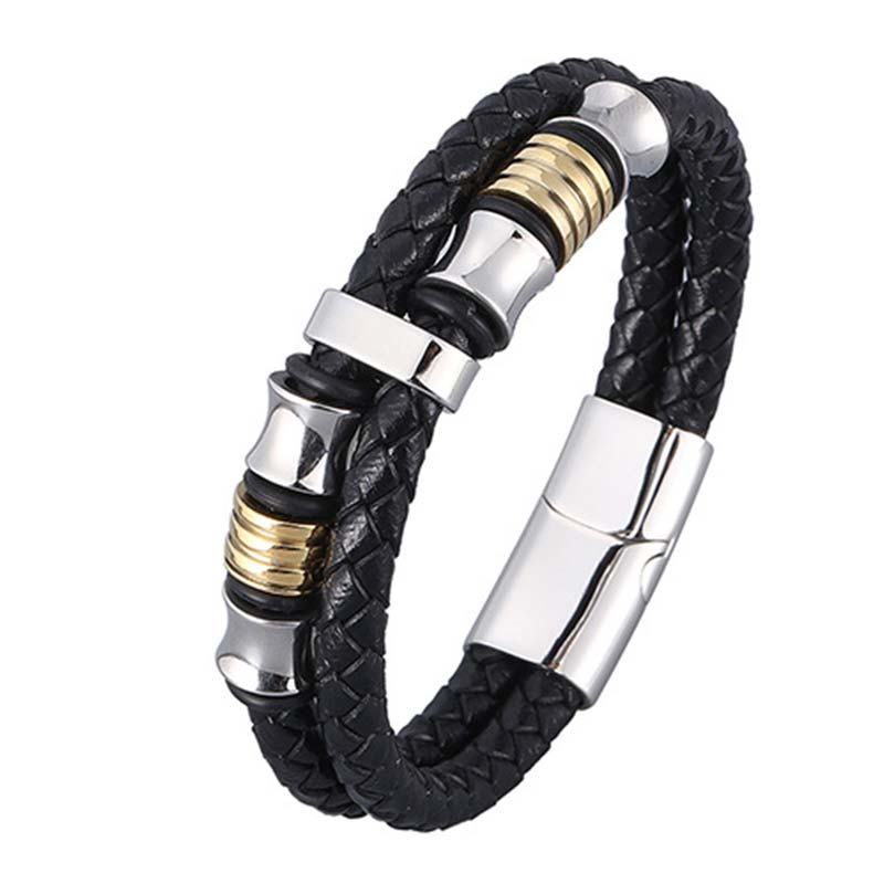 Wear FengShui Layered Leather Weave Fortune Bracelet