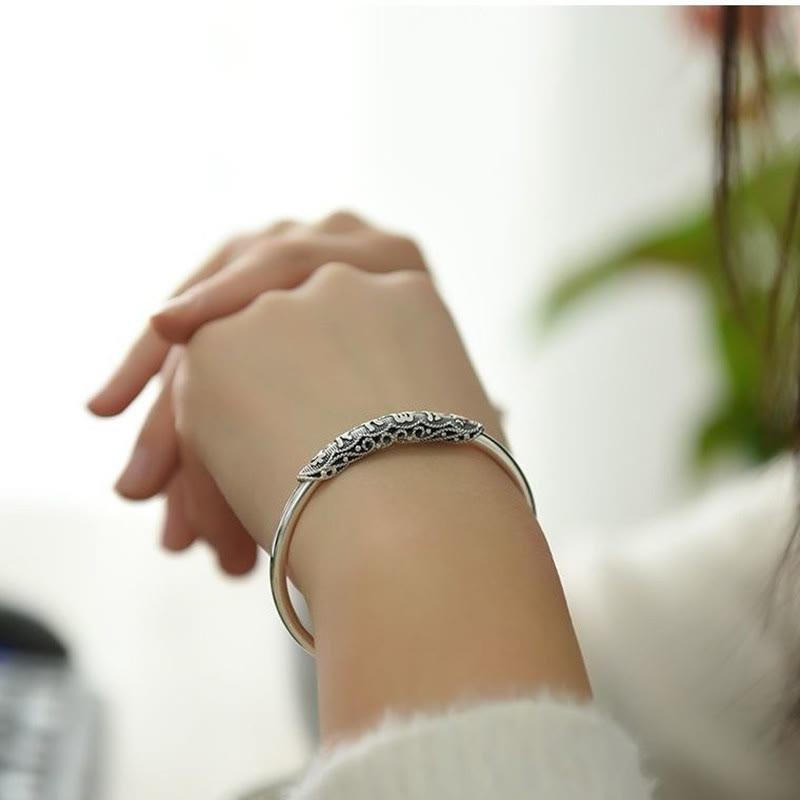 Wear FengShui Om Mani Padme Hum Engraved Peace Cuff Bracelet Bangle