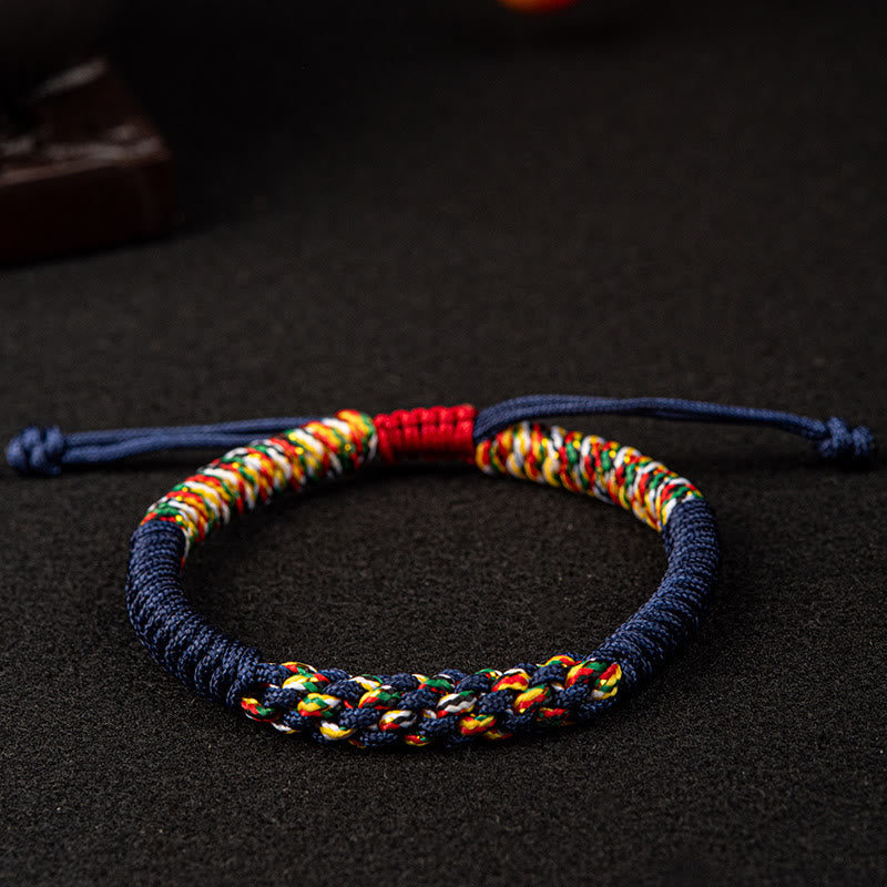 Wear FengShui Tibetan Handmade Colorful King Kong Knot Luck Braid String Bracelet