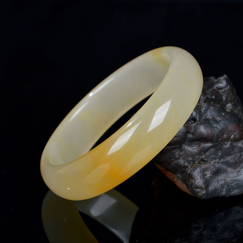 Wear FengShui Natural Golden Silk Jade Luck Wealth Bracelet Bangle