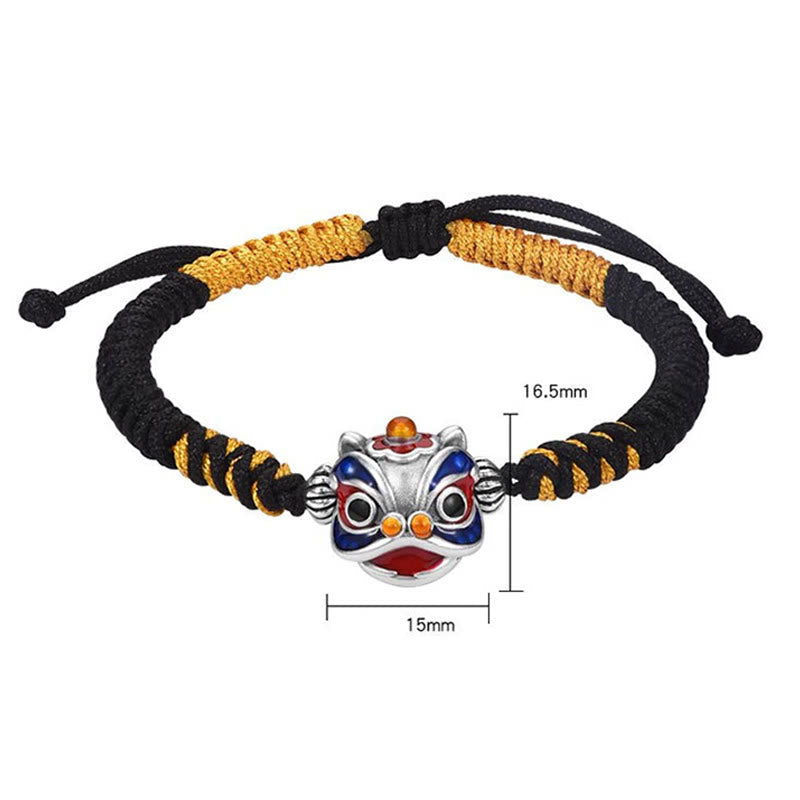 Wear FengShui Handmade Dancing Lion Luck Braided String Bracelet