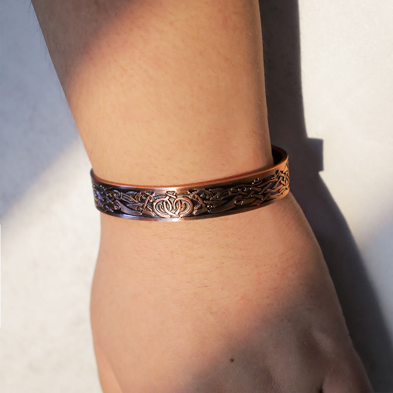 Wear FengShui Viking Birds Magnetic Copper Adjustable Cuff Bracelet Bangle