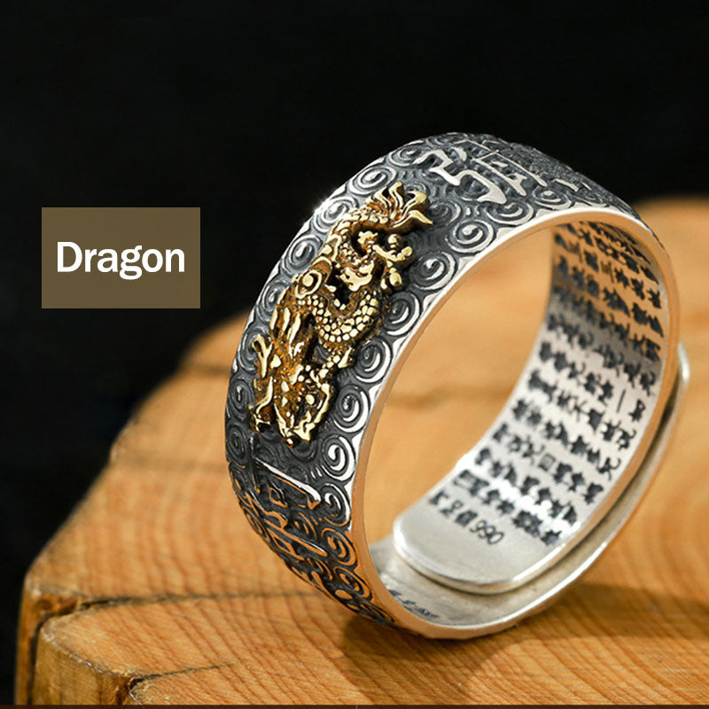 Wear FengShui Chinese Zodiac Natal Buddha Wealth Luck Adjustable Ring