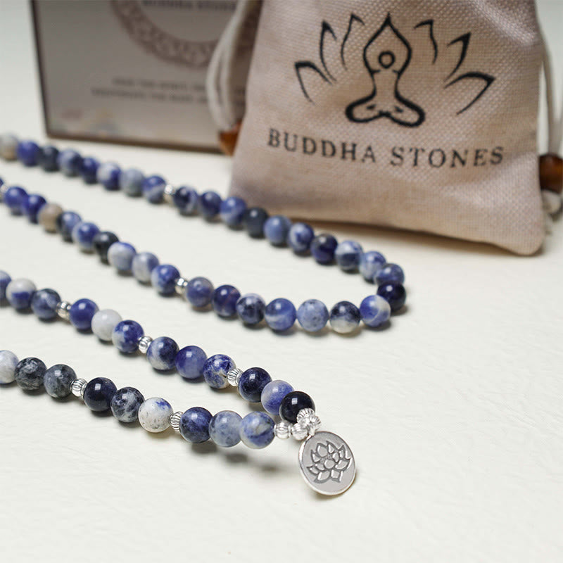 Wear FengShui Natural Blue Aventurine Lotus Peace Necklace Bracelet