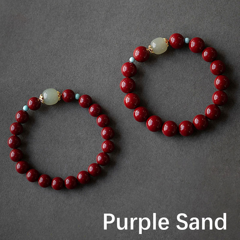 Wear FengShui Cinnabar Green Aventurine Fortune Luck Bracelet