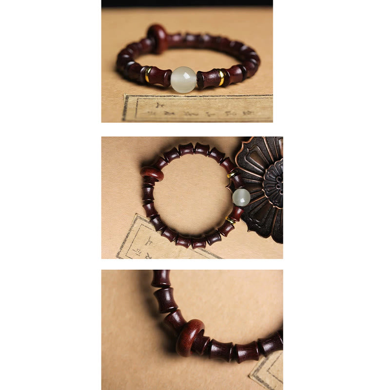 Wear FengShui Ebony Green Sandalwood Black Rosewood Bamboo Peace Bracelet
