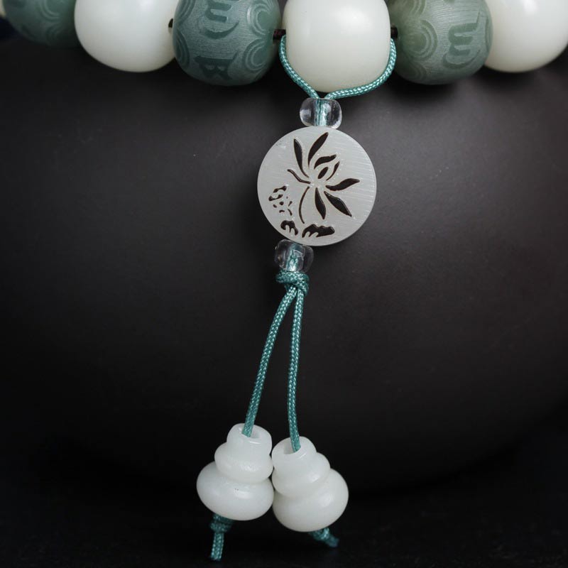 Wear FengShui White Bodhi Six True Words Protection Bracelet
