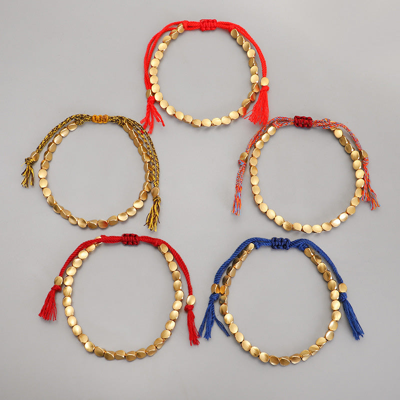 Wear FengShui Tibetan Copper Beads Healing Luck Bracelet