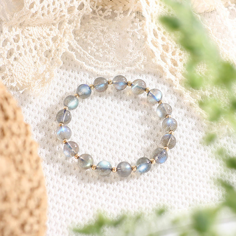 Wear FengShui 14k Gold Plated Natural Moonstone Healing Love Bracelet