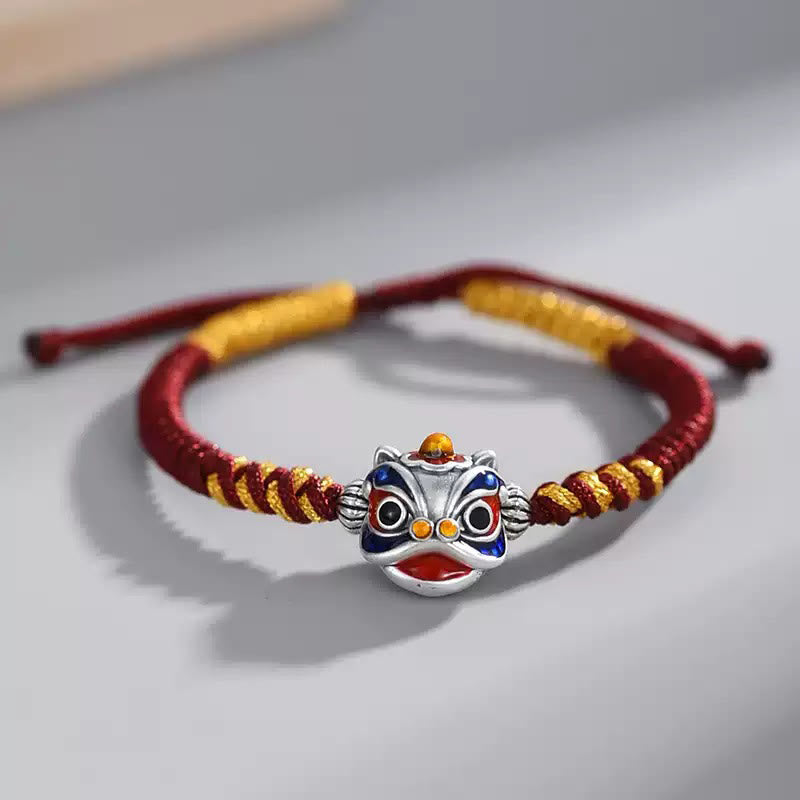 Wear FengShui Handmade Dancing Lion Luck Braided String Bracelet