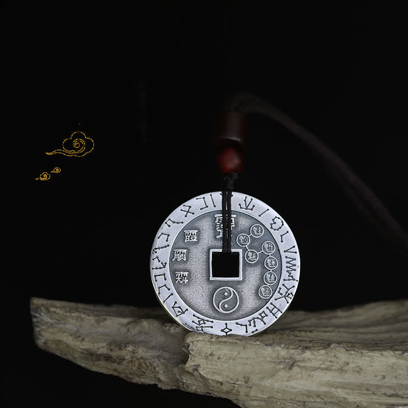 Wear FengShui Bagua Yin Yang Copper Coin Star Balance Energy Necklace Pendant