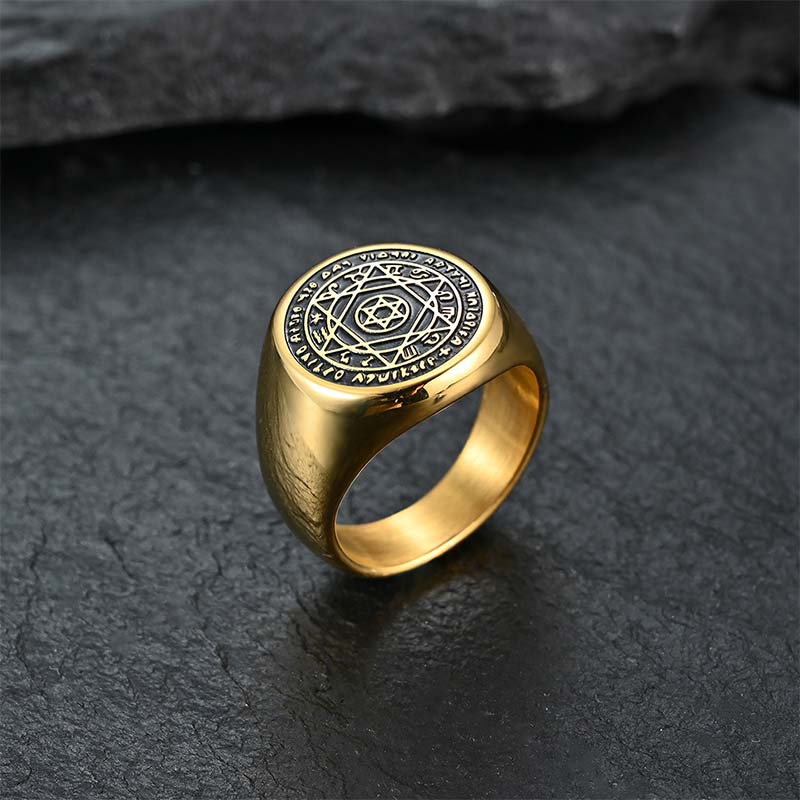 Wear FengShui 12 Constellations of the Zodiac Star of David Protection Ring
