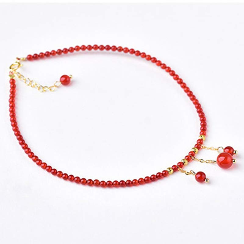 Wear FengShui Red Agate Confidence Calm Anklet
